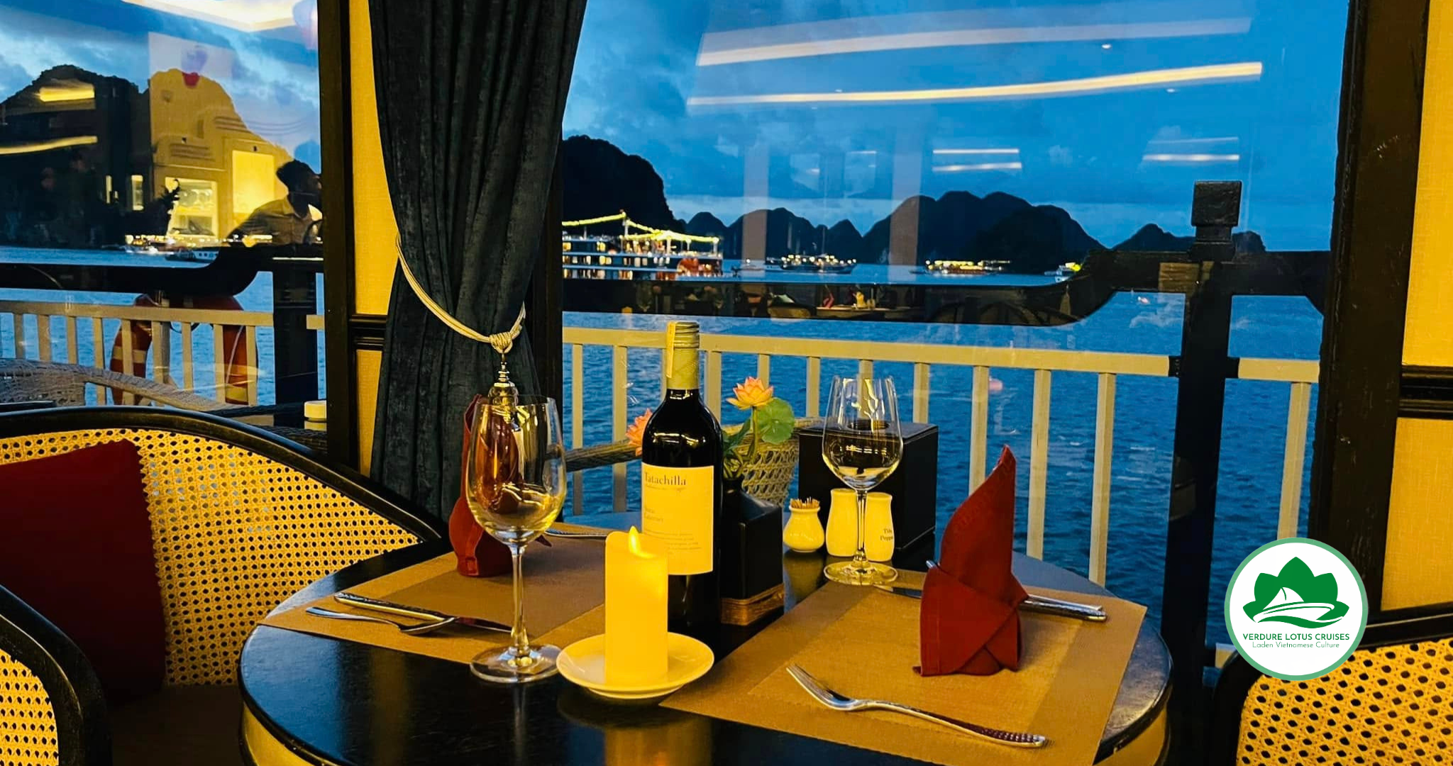 Wine Setup Verdure Lotus Luxury Cruise