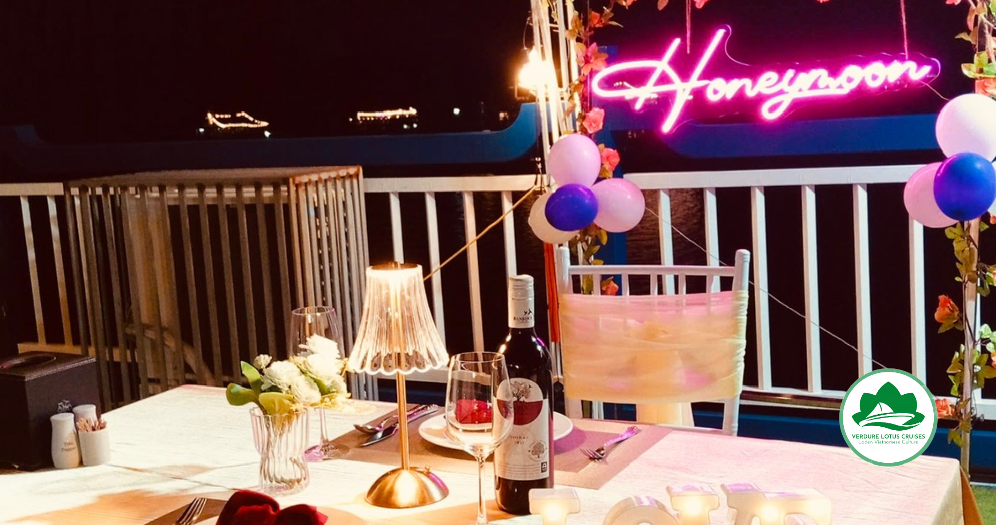 Honey Moon Setup on Sundeck on Verdure Lotus Luxury Cruise
