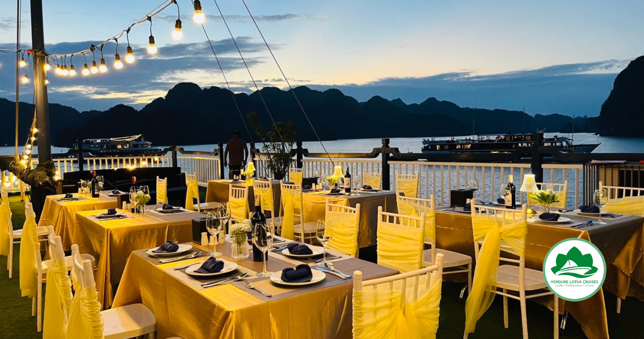 Dinner on Sundeck on Verdure Lotus Luxury Cruise