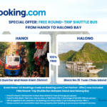 Special Offers from Booking.com: Free Round-Trip Shuttle Bus from Hanoi to Halong Bay.