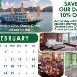 Promotion for Verdure Lotus Clasisc Cruise on Lan Ha Bay in February.