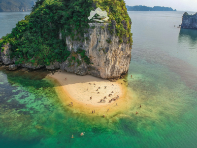 Ba Trai Dao Beach for 3 Days 2 Night Lan Ha Bay Itinerary on Verdure Lotus Classic Cruise.