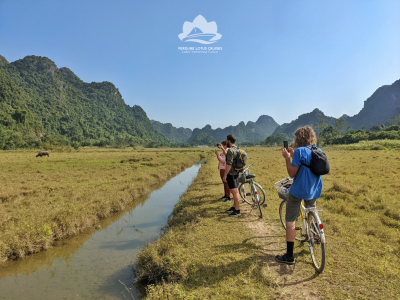 Bicycling on Viet Hai Village for 3 Days 2 Nights Lan Ha Bay Itinerary on Verdure Lotus Classic Cruise.