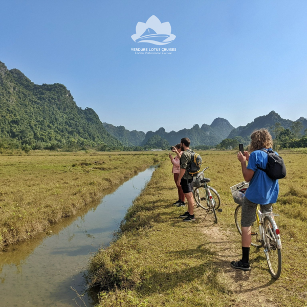 Bicycling on Viet Hai Village for 3 Days 2 Nights Lan Ha Bay Itinerary on Verdure Lotus Classic Cruise.