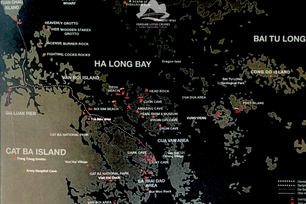Lan Ha Bay Itinerary Maps for Verdure Lotus Classic Cruise
