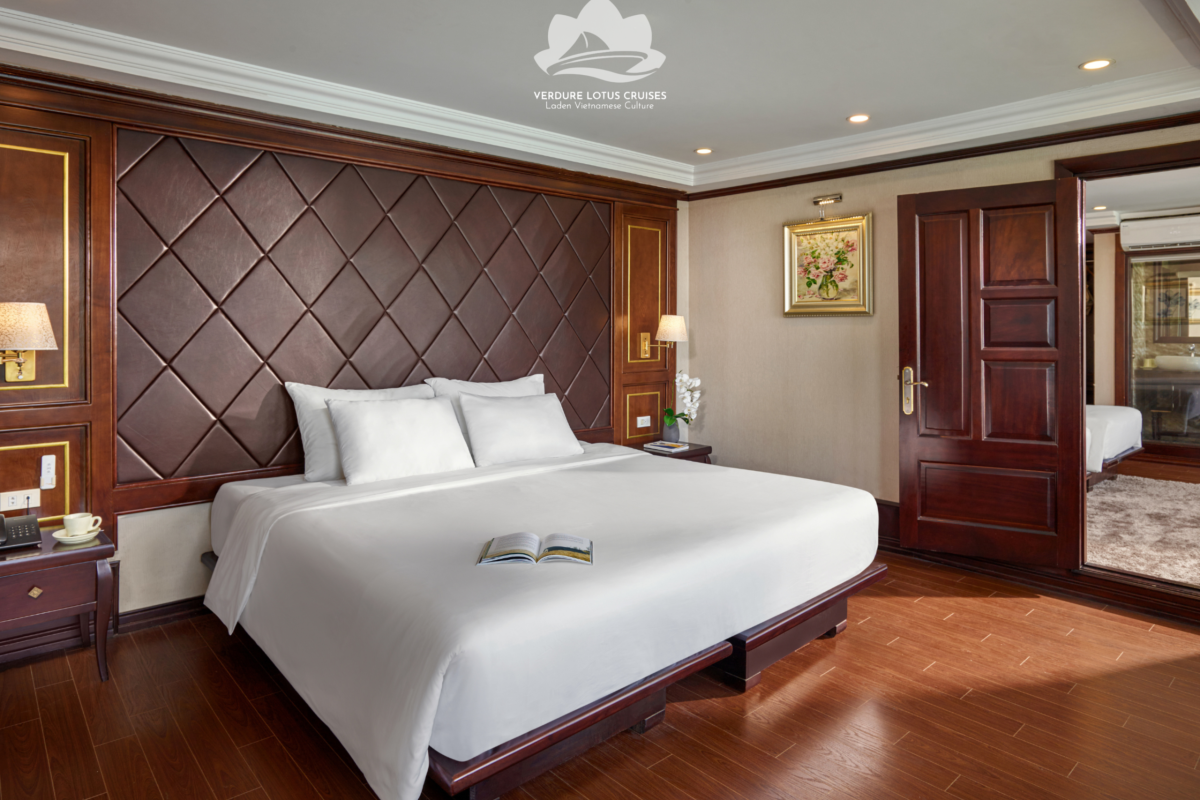 Deluxe Cabin is located on the first floor, 35sqm, bay view with panoramic windows, and private balcony. Executive Cabin is located on the second floor, 35sqm, bay view with panoramic windows, and private balcony