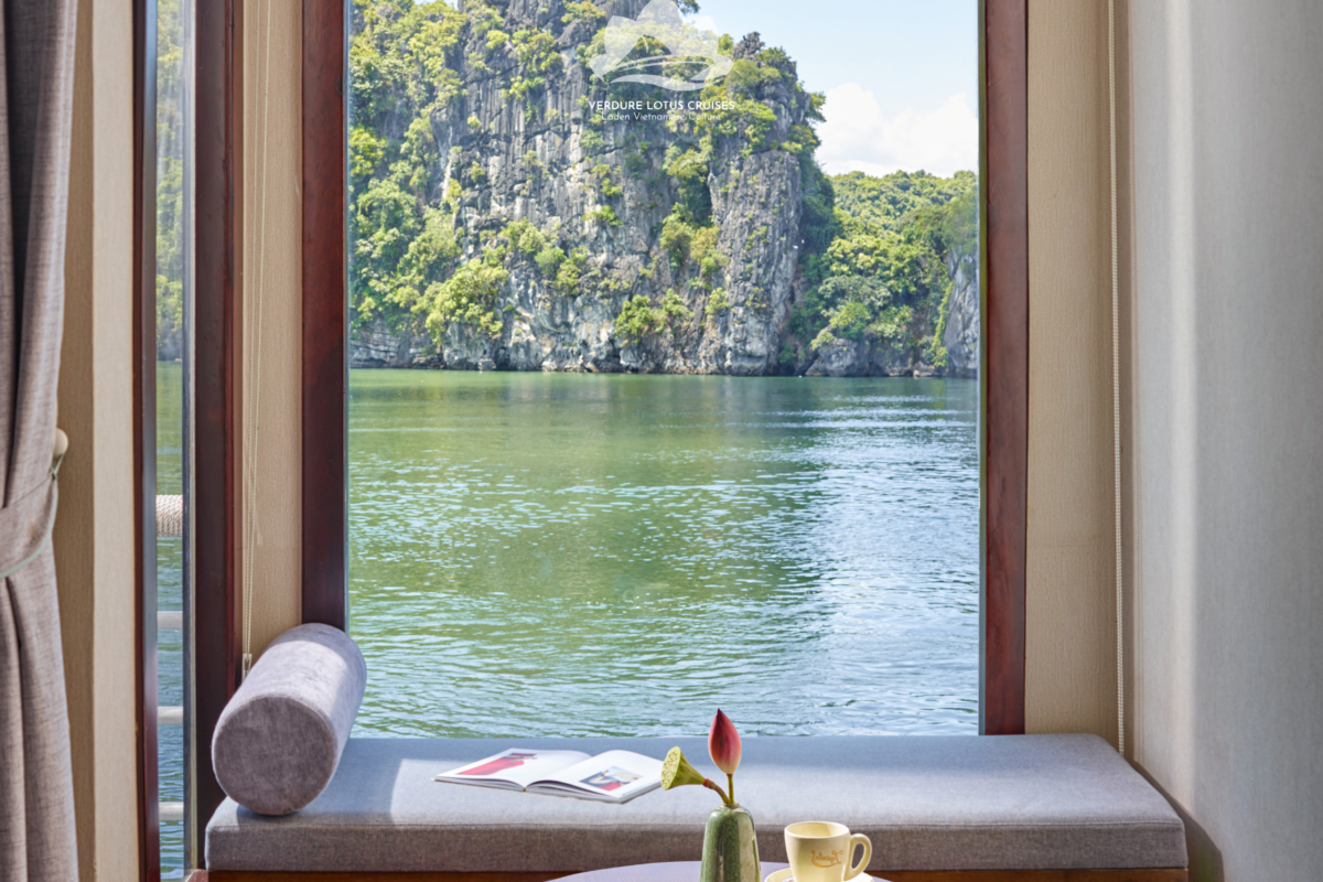 Deluxe Cabin is located on the first floor, 35sqm, bay view with panoramic windows, and private balcony. Executive Cabin is located on the second floor, 35sqm, bay view with panoramic windows, and private balcony
