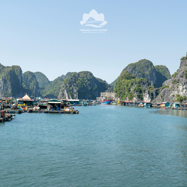 Tra Bau Floating Village Area on Lan Ha Bay.