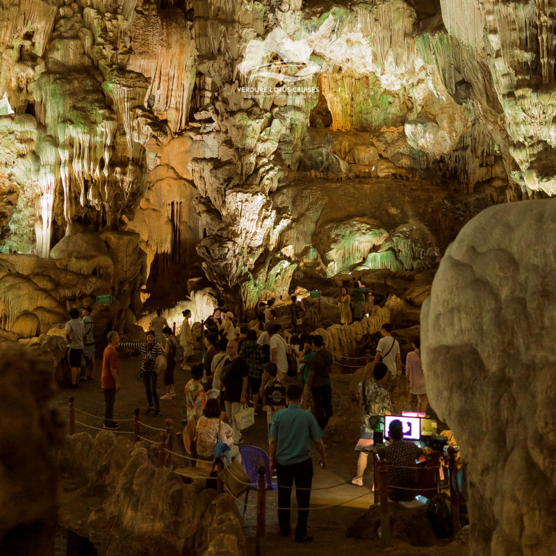 Sung Sot Cave. The largest and the most beautiful cave in Ha Long Bay. One of visiting desitination for Verdure Lotus Grandeur Cruise on Ha Long Bay