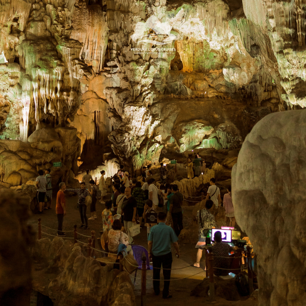 Sung Sot Cave. The largest and the most beautiful cave in Ha Long Bay. One of visiting desitination for Verdure Lotus Grandeur Cruise on Ha Long Bay