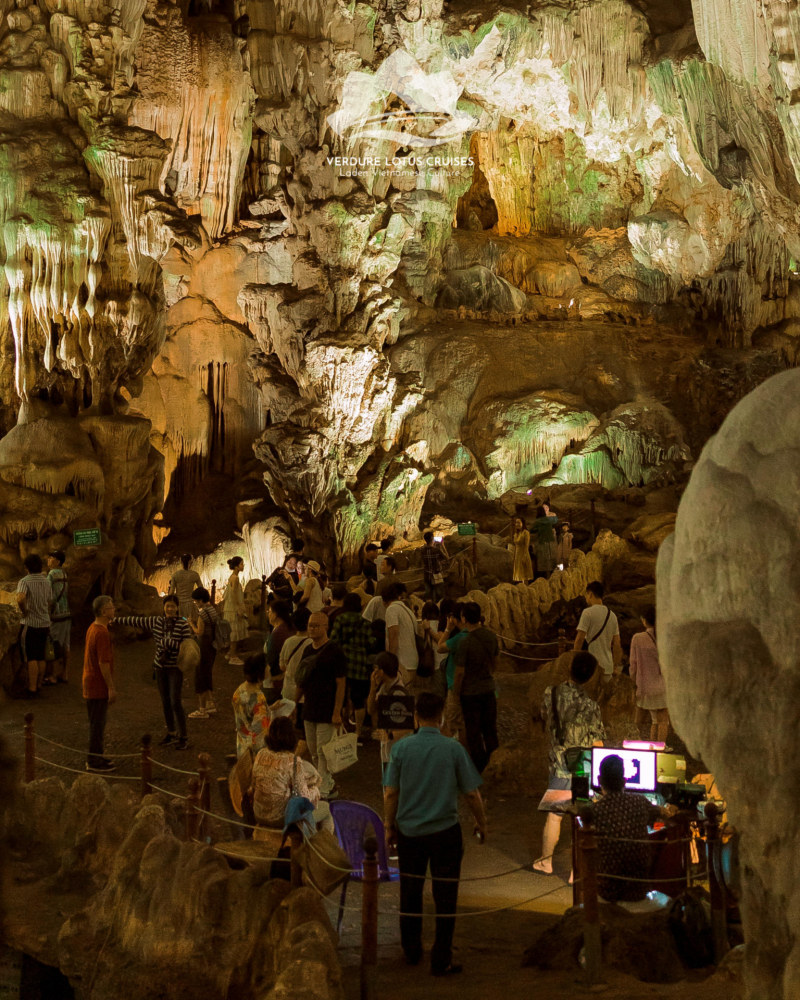 Sung Sot Cave. The largest and the most beautiful cave in Ha Long Bay. One of visiting desitination for Verdure Lotus Grandeur Cruise on Ha Long Bay