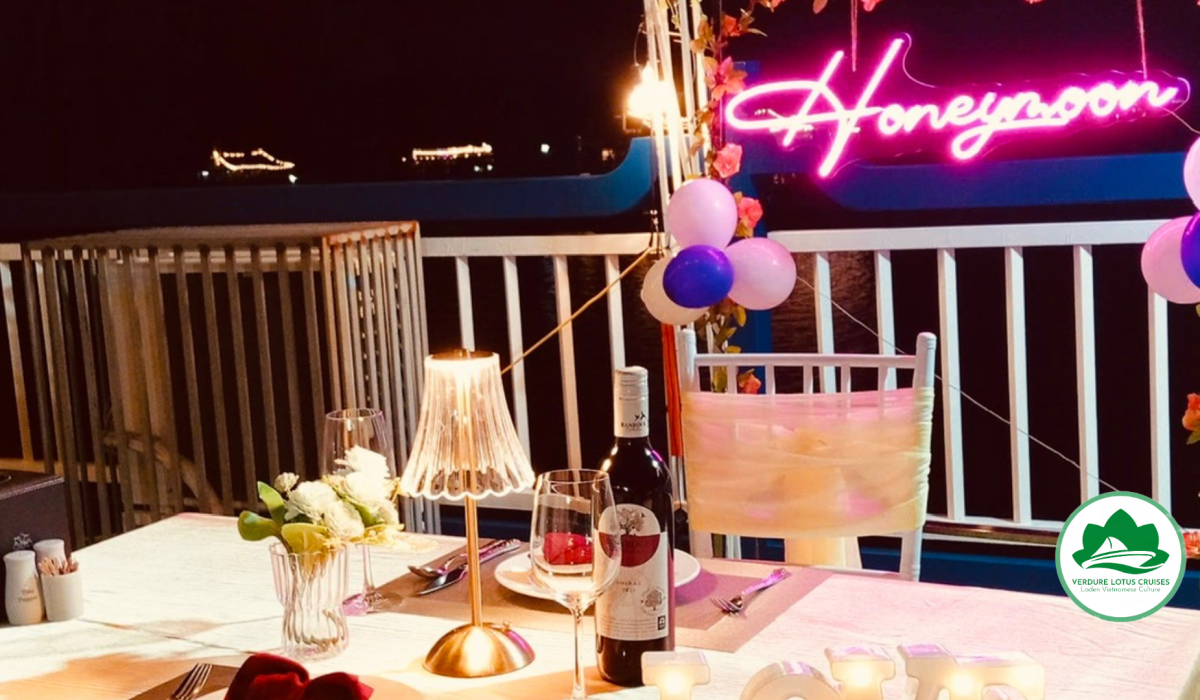 Honey Moon Setup on Sundeck on Verdure Lotus Luxury Cruise